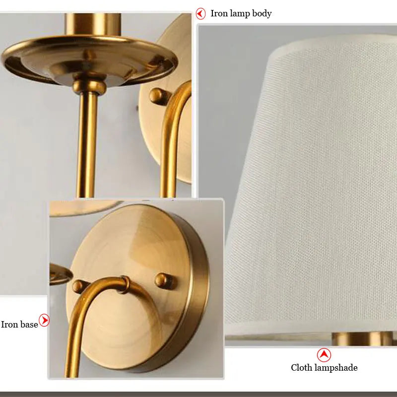 Luminária de Parede Elegante em Tecido e Ferro