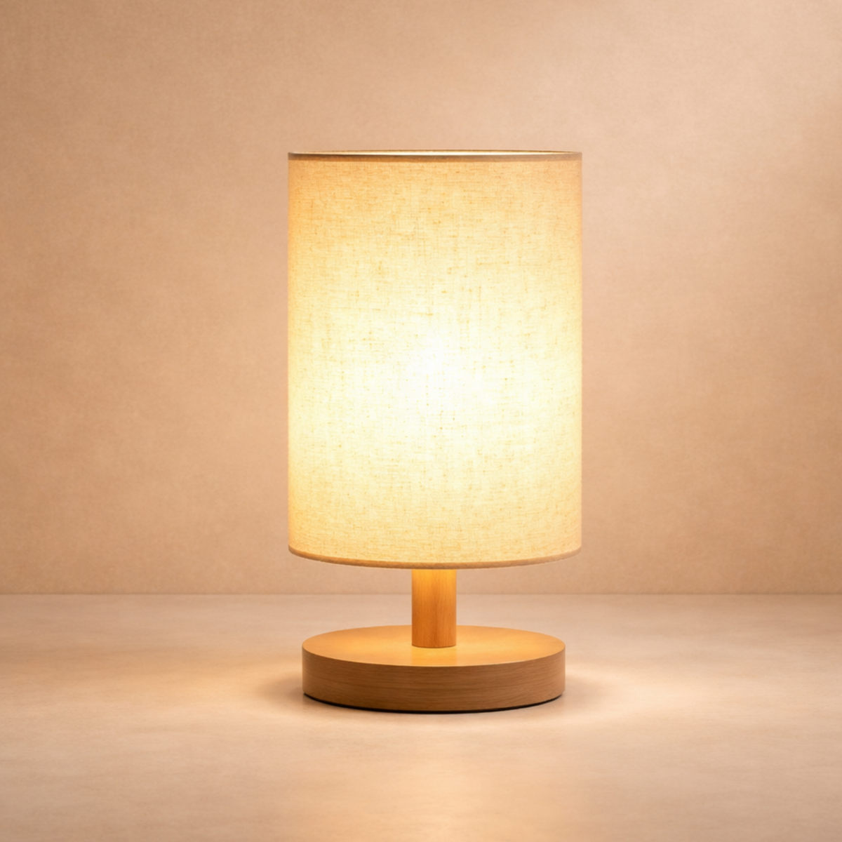 Luminária de Mesa Estilo Chinês em Linho