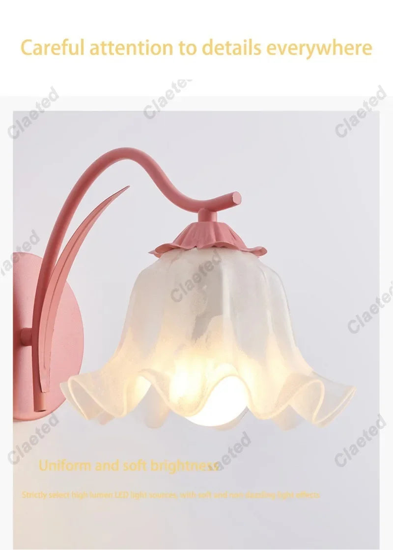 Lâmpada de Parede Flor Estilo Campo