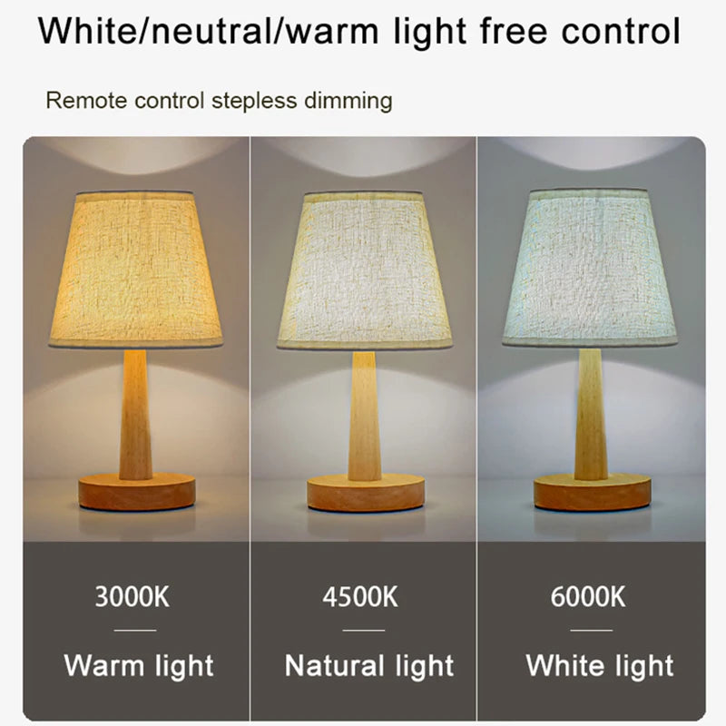 Luminária de Mesa Estilo Japonês com Luz LED Ajustável